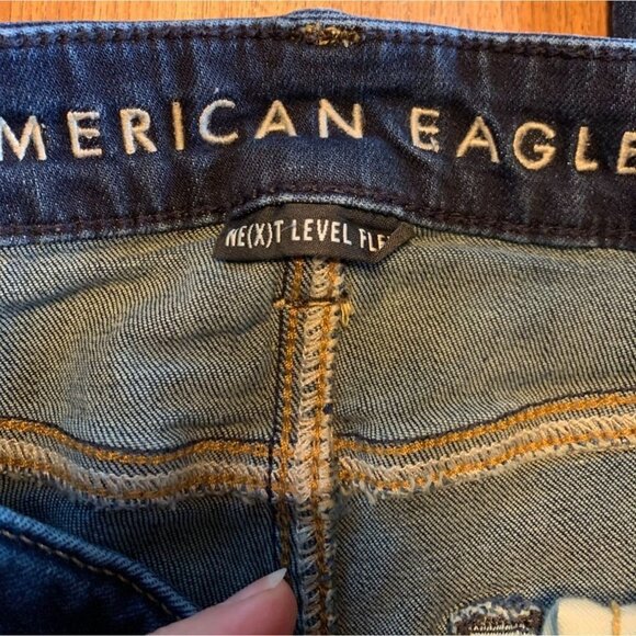 American Eagle Outfitters Mens Blue Jeans Slim Straight Stretch Denim - Picture 6 of 8